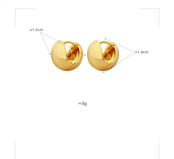 2024 Personality Fashionable High Quality  Earrings Stainless Steel 18k Gold Vermeil Spherical Mini Hoop Earrings Women - Image 4